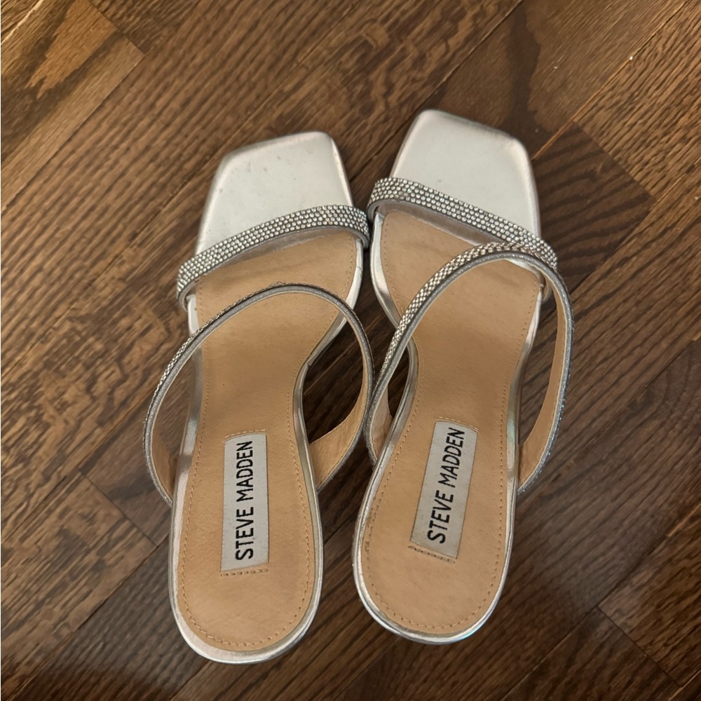 Steve Madden Silver Heeled Sandals